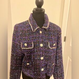 Crystal, twill crop blazer